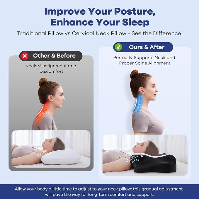 Cervical Neck Pillow for Pain Relief, Cervical Pillow - Image 3