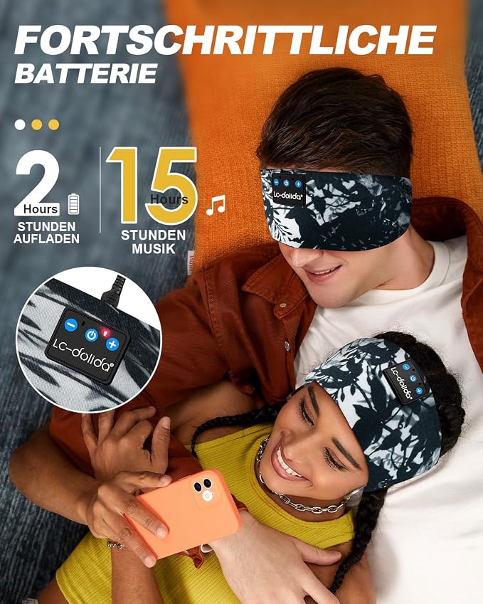 LC-dolida Sleep Headphones Bluetooth 5.4, Headband Earphones Wireless, Sleep - Image 4