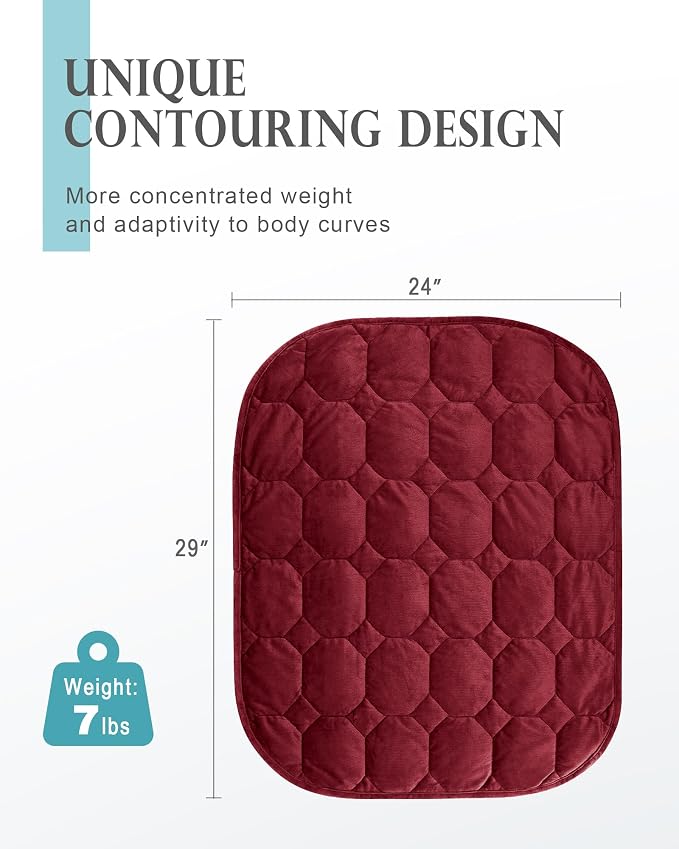 Cottonblue Weighted Lap Blanket Pad 7 lbs 29" x 24", Cozy Luxury Crystal Velvet - Image 3