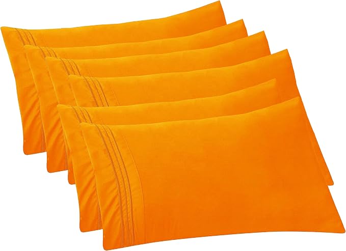 Elegant Comfort 6-PACK Solid Pillowcases 1500 Premium Hotel Quality Microfiber by ELEGANTCOMFORT