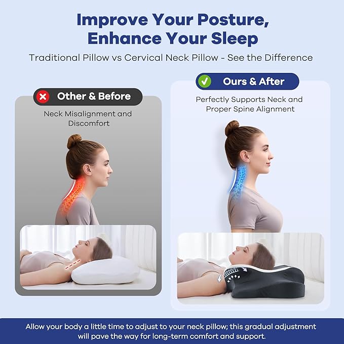 Cervical Neck Pillow for Pain Relief, Cervical Pillow - Image 3