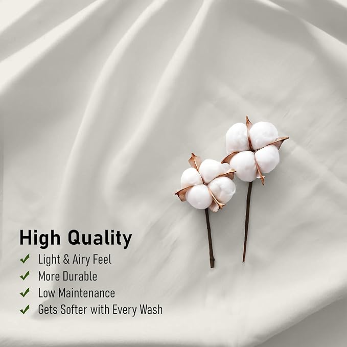 RUVANTI 100% Cotton Sheets – Twin XL Size Percale Bedding, Cooling & Breathable - Image 5
