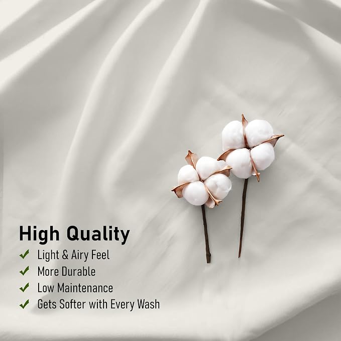 RUVANTI 100% Cotton Sheets – King Size Percale Bedding, Cooling & Breathable - Image 5