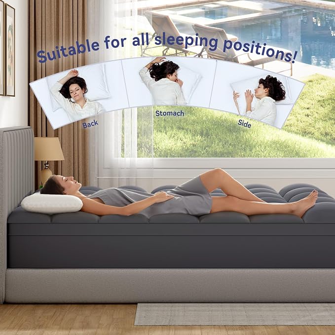 ELEMUSE Full Grey Mattress Topper - Image 5