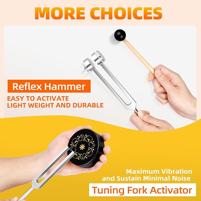 Tuning Forks for Healing, Medical-Grade Weighted & Unweighted Tuning Forks Set - Image 6