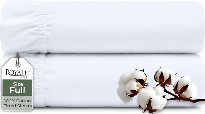 Royale Linens 100% Organic Cotton 2 Pack Fitted Sheet by ROYALELINENS