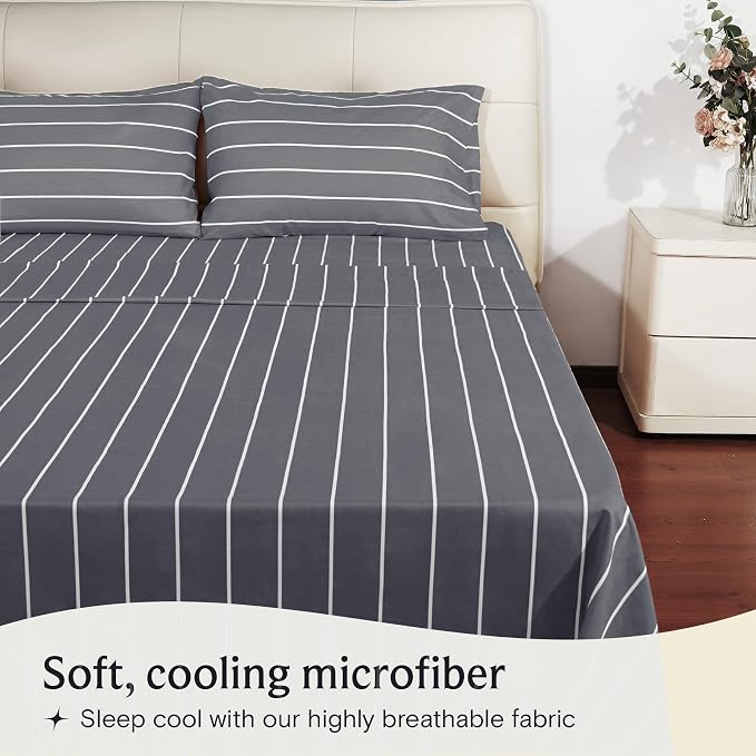 LuxClub 4 PC King Size Sheet Set, Breathable Luxury Bed Sheets, Deep Pockets - Image 3