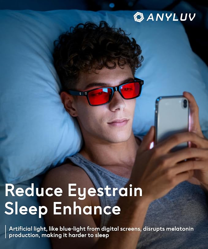 ANYLUV Blue Light Glasses Men Woman, Eye Strain Relief Eye Protection - Image 2