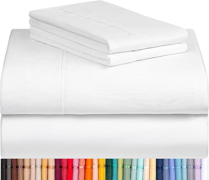 LuxClub Queen Sheet Set, Deep Pocket Cooling Bed Sheets, Soft Hotel Luxury by LuxClub