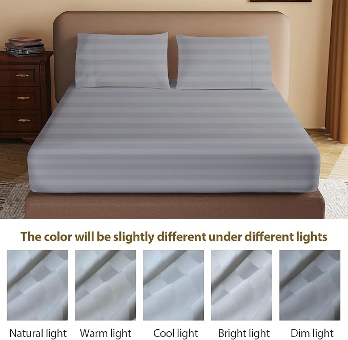 100% Egyptian Cotton Fitted Sheet Twin XL/Split King Size, 600 Thread Count - Image 9