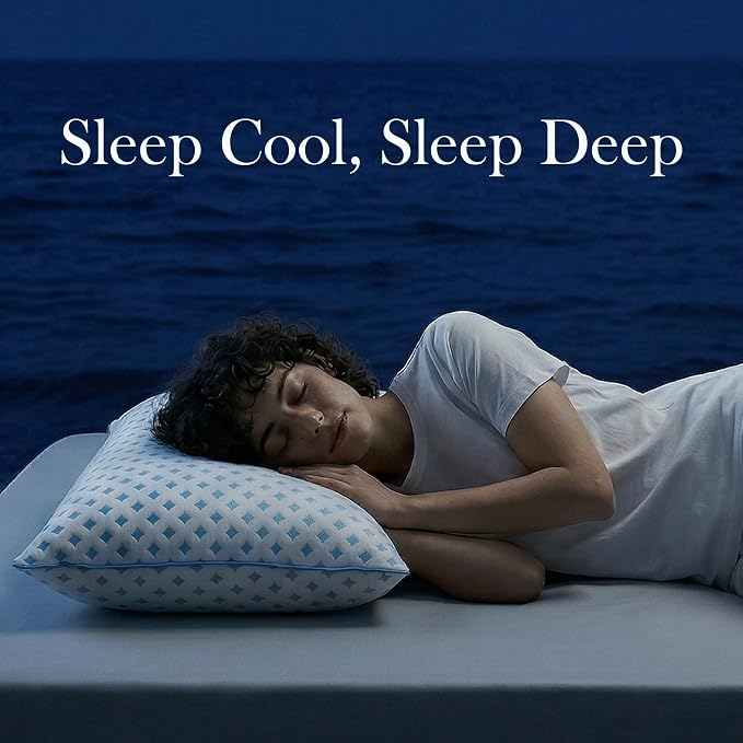Pillows Standard Size Set of 2 for Sleeping, Cooling Adjustable Memory Foam - Image 8