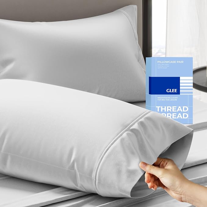 Thread Spread 100% Cotton King Size Pillow Cases Set of 2 by THREADSPREAD