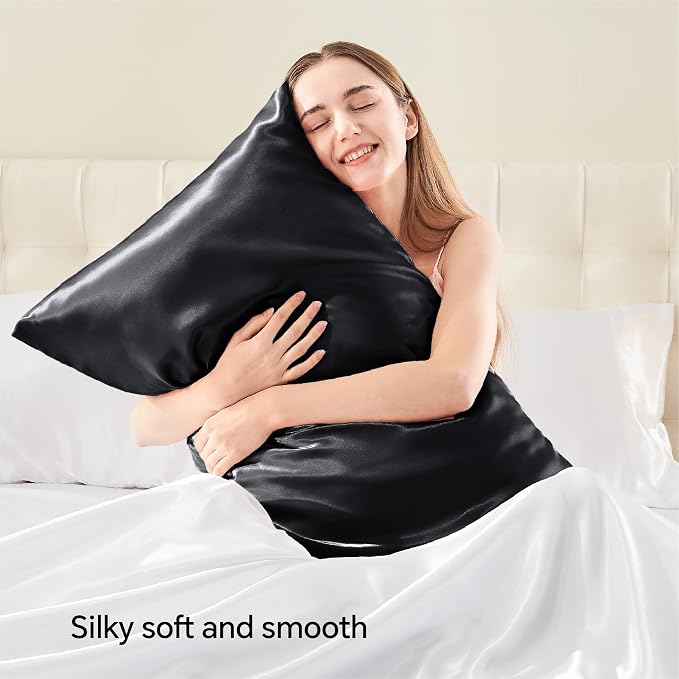 BEDELITE Satin Pillowcase with Zipper 2 Pack, Super Soft and Cooling Similar to - Image 2
