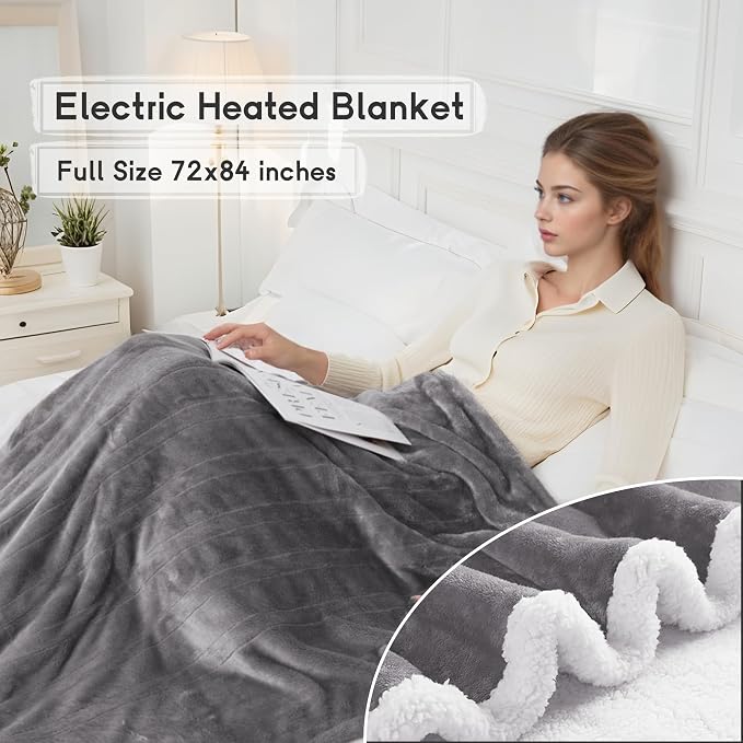 Heated Blanket Electric Blanket Full Size 72''x84'' - Image 7