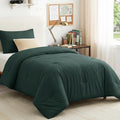 CozyLux Twin Comforter Set Forest Green, 2 Pieces Twin Extra Long Solid by CozyLux