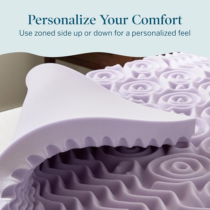 LUCID Lavender Infused 3 Inch Memory Foam Mattress Topper - Image 5