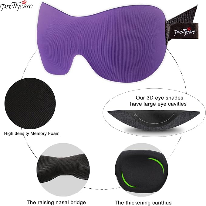 PrettyCare 3D Sleep Mask 2 Pack, Eye Mask - Image 4