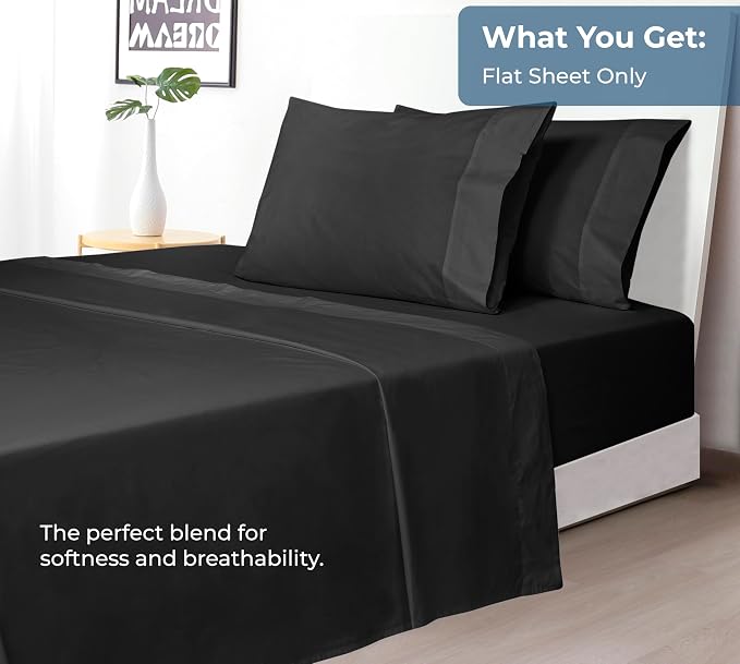 Royale Linens 100% Organic Cotton Twin Flat Sheet Only - Image 5