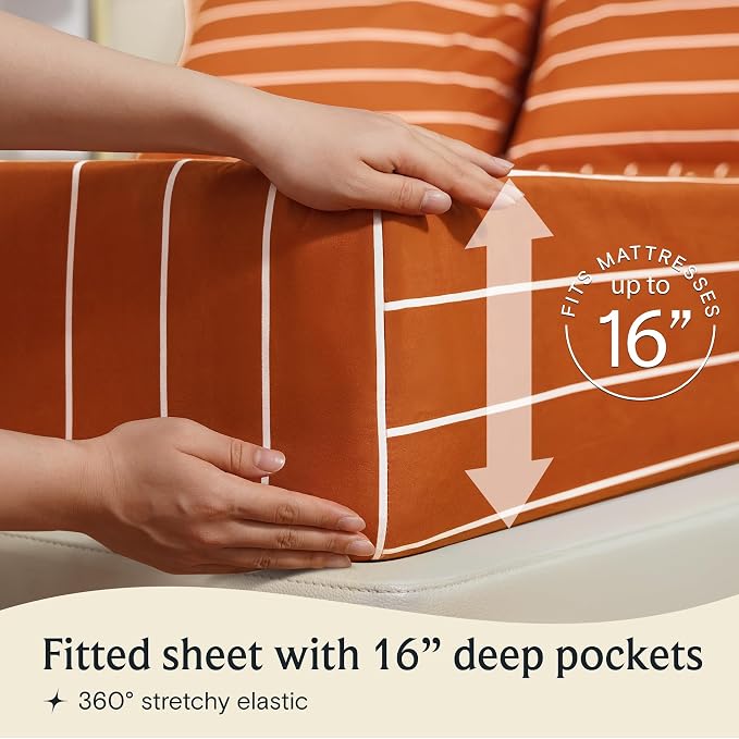 LuxClub 4 PC Sheet Set Bed Sheets Deep Pockets 16" Wrinkle Free Cooling Machine - Image 5