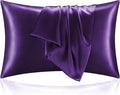 BEDELITE Satin Pillowcase with Zipper, Plum Purple Pillow Cases Queen Size Set by BEDELITE