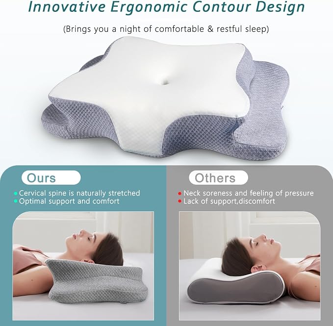 CHxxy Cervical Neck Pillow for Pain Relief Sleeping, Memory Foam Pillows - Image 7