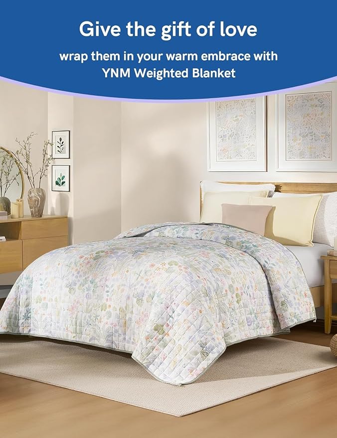 YnM 12lbs Weighted Blanket for Adults, Cooling Nylon/PE Heavy Bed Throw Blanket - Image 4