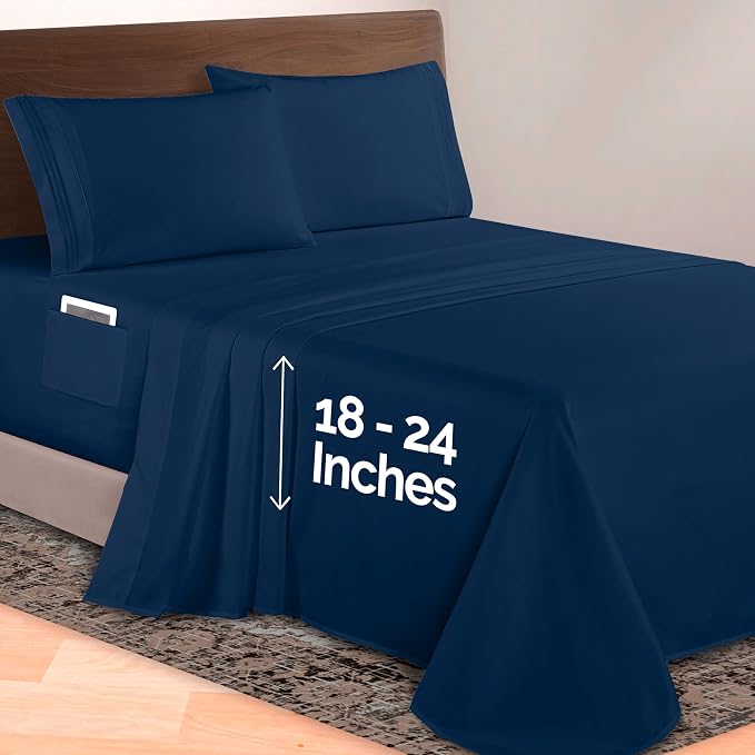 Elegant Comfort Luxurious 1500 Premium Hotel Quality Microfiber 4-Piece Sheet - Image 2