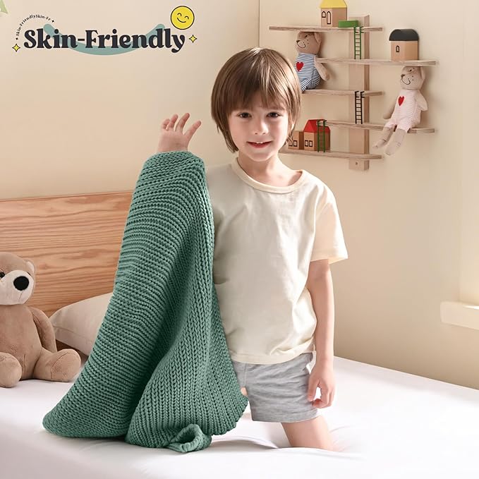 Guohaoi Knitted Weighted Lap Pad No Beads Cooling Heavy Blanket, Home Decor - Image 2