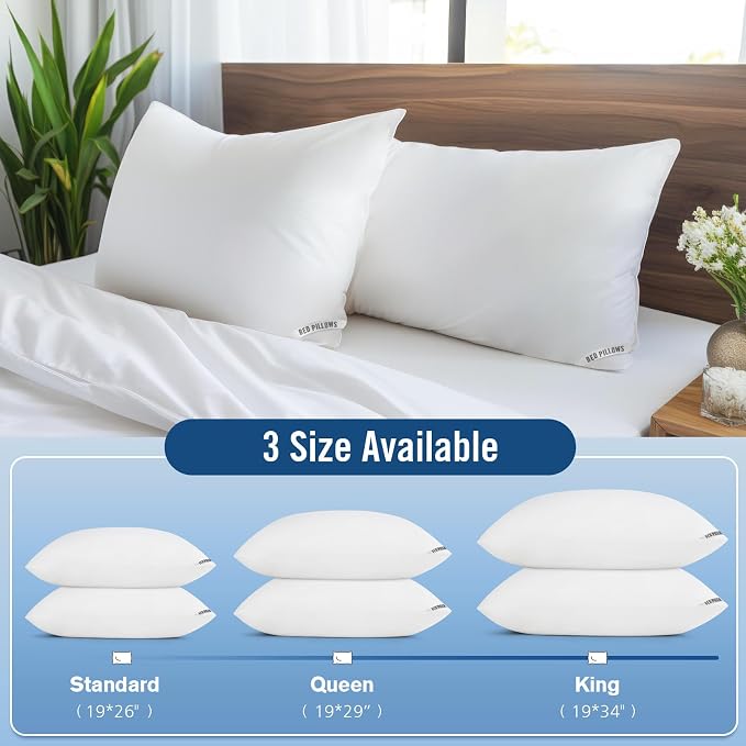 Piwaal Luxury Hotel Pillows for Sleeping 4 Pack, Bed Pillows Queen Size Set of 4 - Image 2