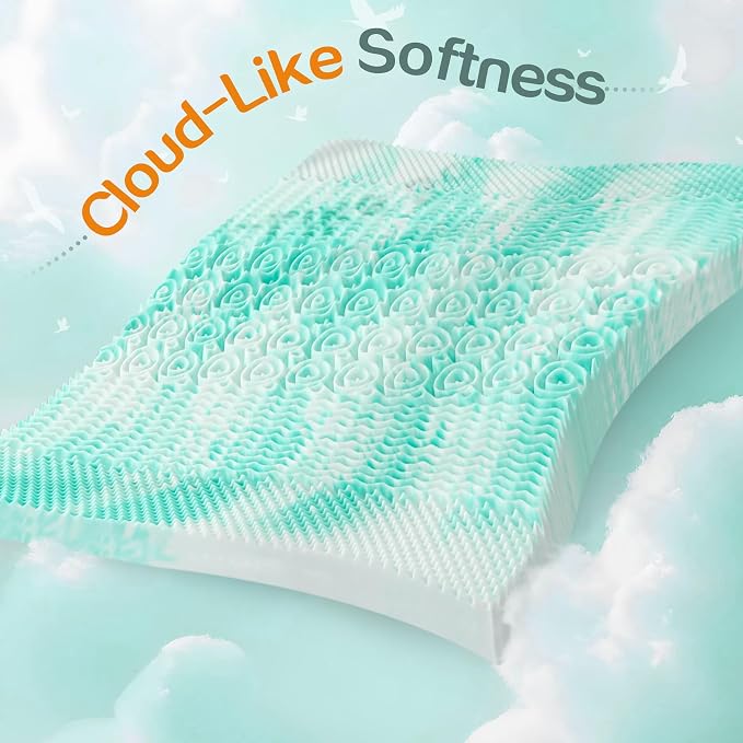 SINWEEK Mattress Topper Memory Foam Mattress Topper 1.5 Inch Queen Soft - Image 6
