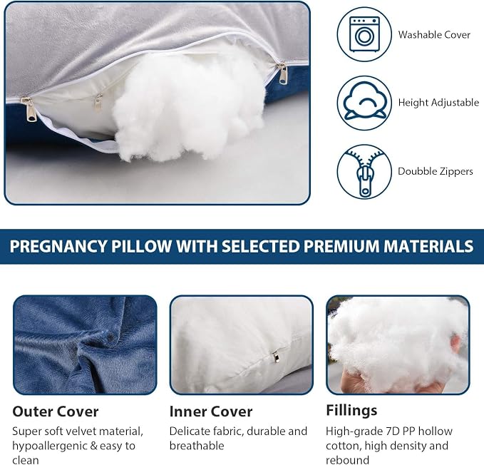 Victostar Pregnancy Pillow, 57 inches U Shaped Maternity Pillow - Image 3