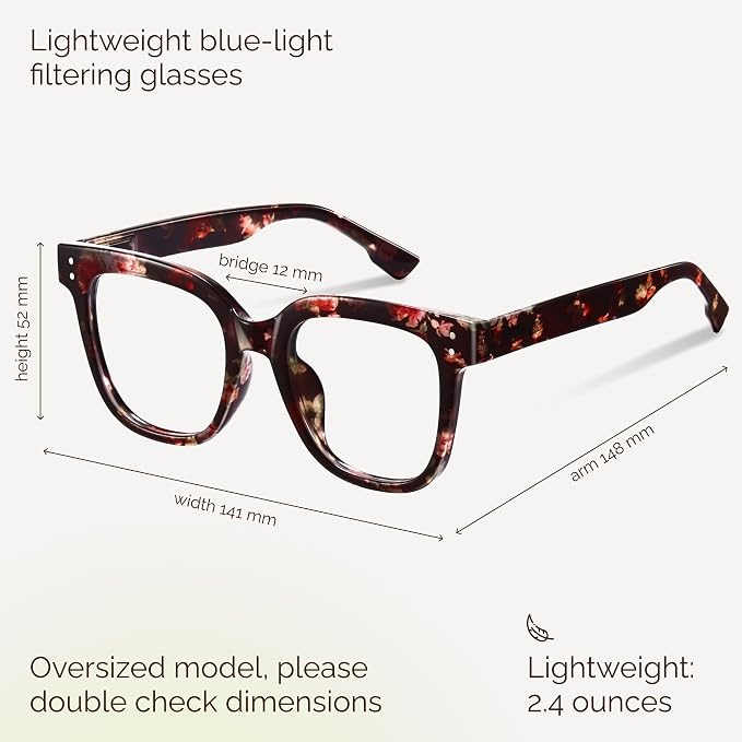 miyya Blue Light Glasses for Women & Men – Oversized UV & Blue Light Blocker - Image 3