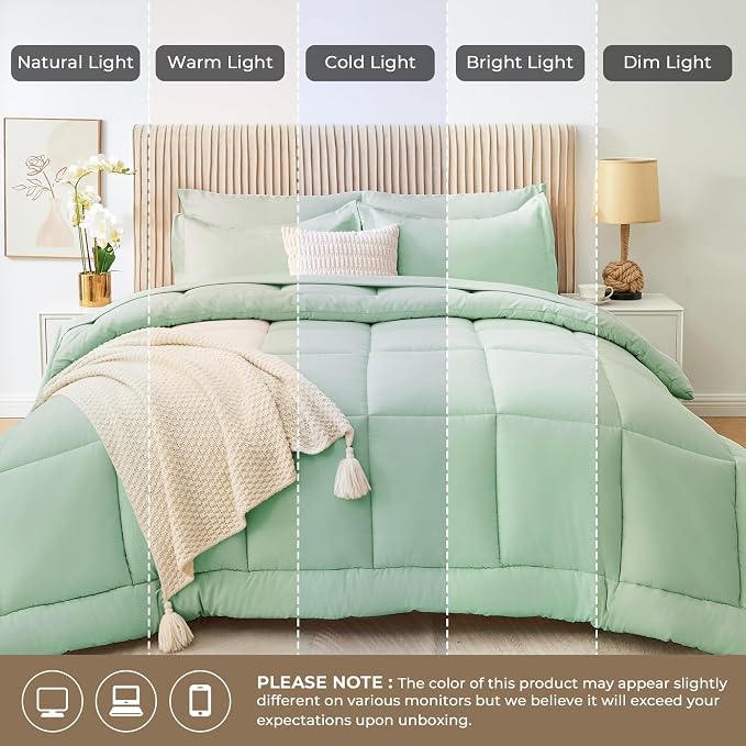 Sasttie King Size Comforter Set, 7 Pieces Bed in a Bag King, Complete Bedding - Image 8