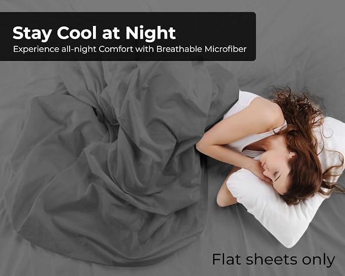 Royale Linens 6 Pack Bulk Flat Sheet Set - Image 3