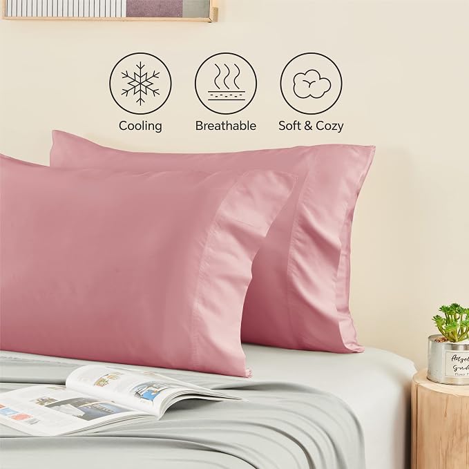 BEDELITE King Size Pillow Cases Set of 2, Rayon Derived from Bamboo, Cooling - Image 4