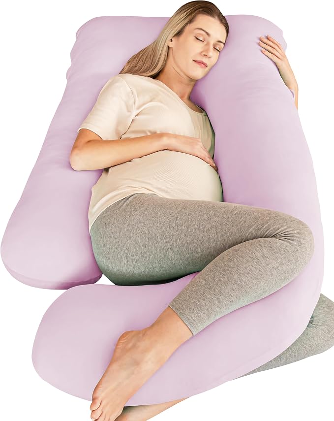 Cute Castle Cooling Cover Pregnancy Pillows, Soft U-Shape Maternity Pillow by Cute+Castle