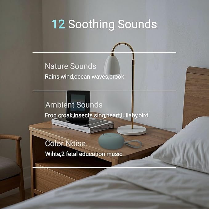 Portable Baby Sound Machine 15 Hours Battery Life, Registry Gift, Clips on Baby - Image 2