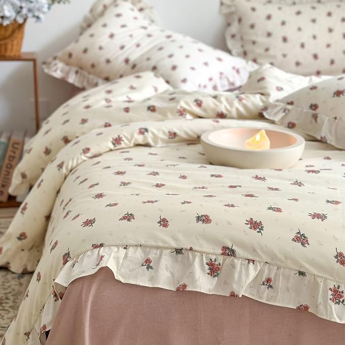 MKXI Twin Size Floral Duvet Cover Set - Image 4