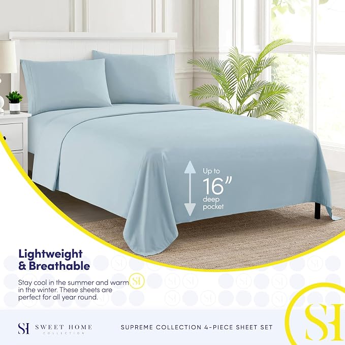 Twin Sheets - Breathable Luxury Sheets - 1800 Supreme Collection Extra Soft - Image 3