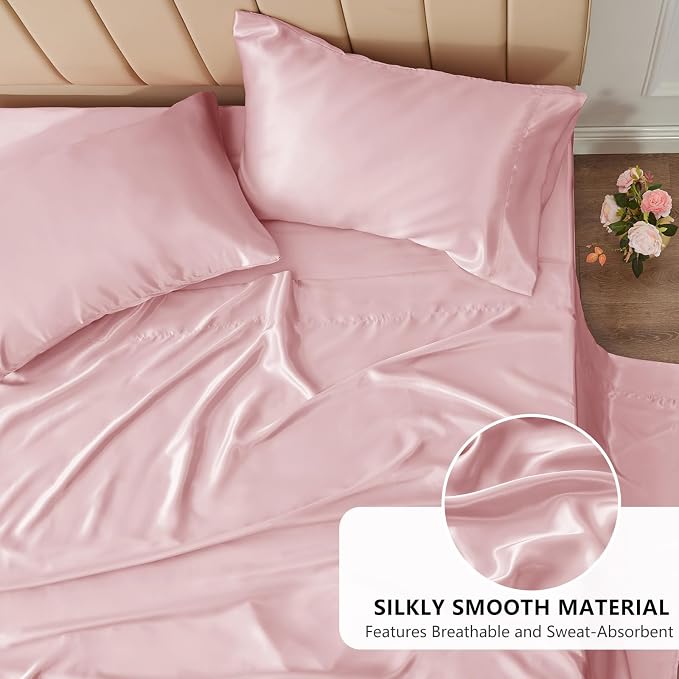 CozyLux Satin Sheets King Size Sheet Set - Image 3