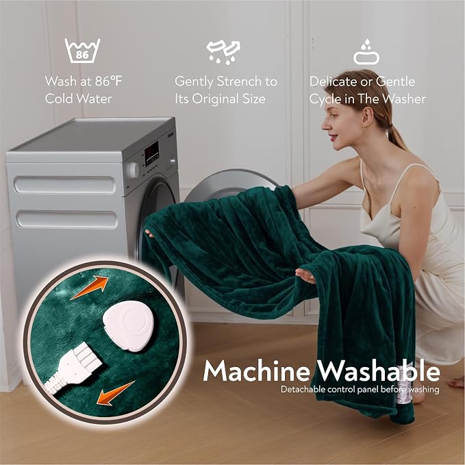 Wapaneus Foot Pocket Heated Blanket Electric Throw - Image 5
