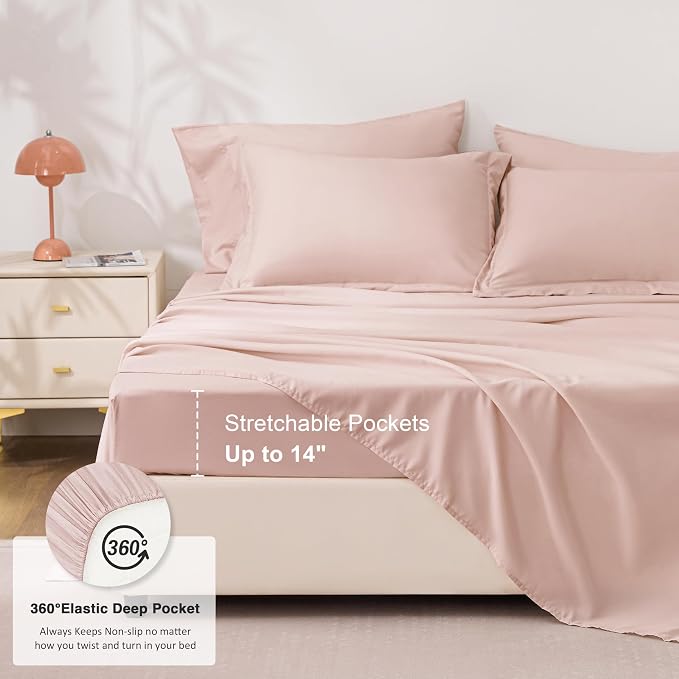 Love's cabin Full Comforter Set Blush Pink, 7 Pieces Full Bed in a Bag - Image 6