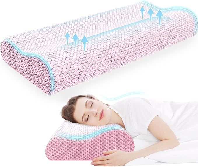 CloudBliss Memory Foam Pillow, Ergonomic Neck Contour Cervical Pillow by CloudBliss