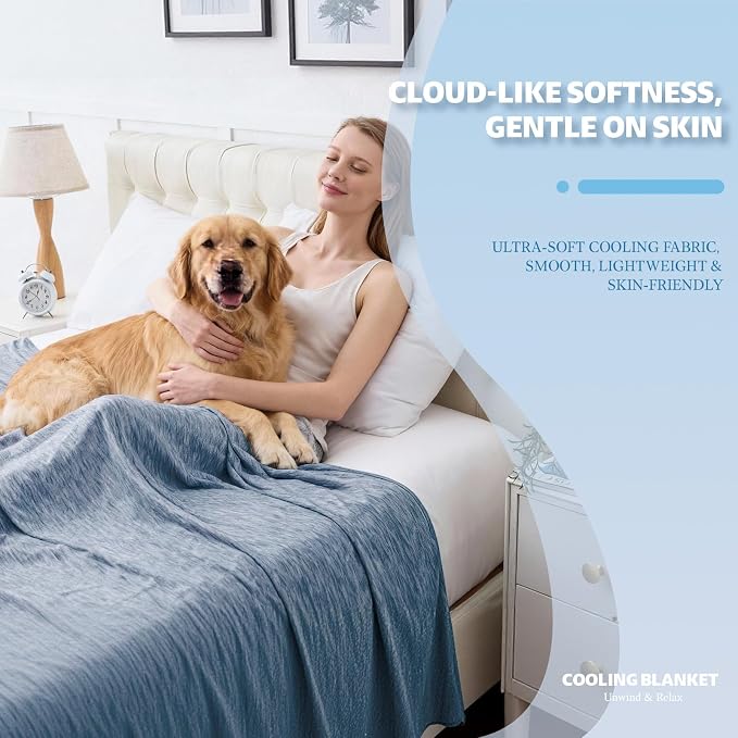 Cooling Blanket Throw Size, Cold Blanket Thin Lightweight Breathable Soft - Image 2