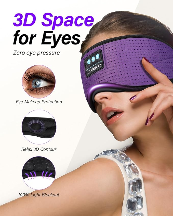 LC-dolida Sleep Headphones, Sleep Mask - Image 2