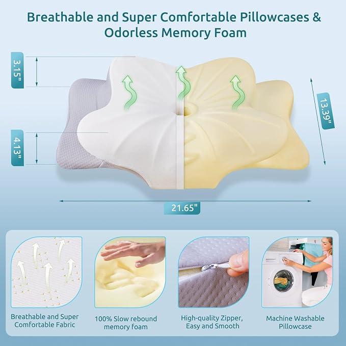 DONAMA Cervical Pillow for Neck and Shoulder Pain Relief, Cooling Contour - Image 2
