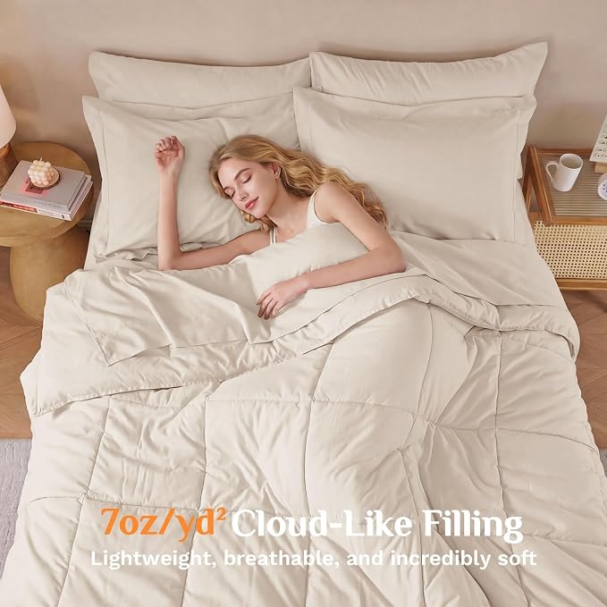 JOLLYVOGUE Queen Comforter Set, Ultra-Soft Bed in a Bag Queen Size 7 Pieces - Image 3