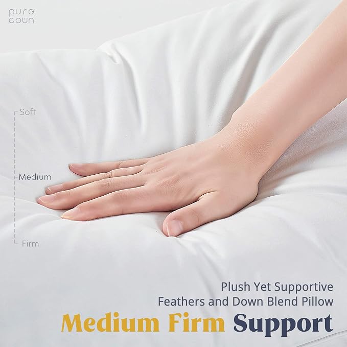 puredown® Goose Feathers and Down White Pillows - Image 4