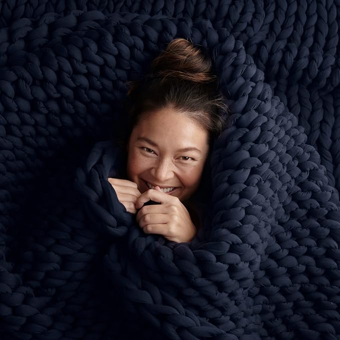 Bearaby Cotton Hand-Knit Weighted Blankets by Bearaby