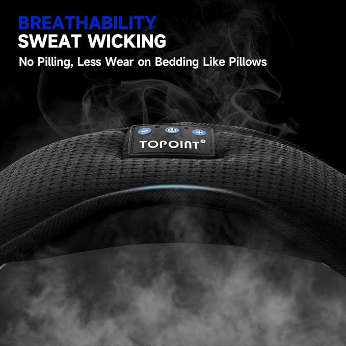 TOPOINT Sleep Mask Headphones Bluetooth Wireless 5.4, Breathable Cotton Eye Mask - Image 5